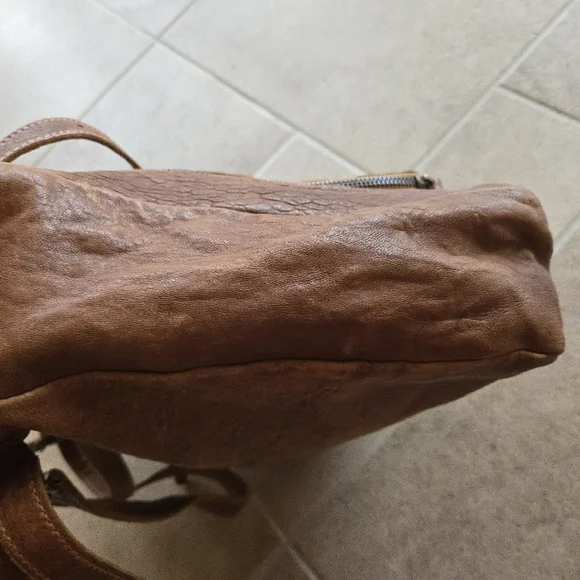 Sundance Italy Bag Brown Leather Brass Hardware Hobo Shoulder Tote Satchel Soft - Picture 8 of 16